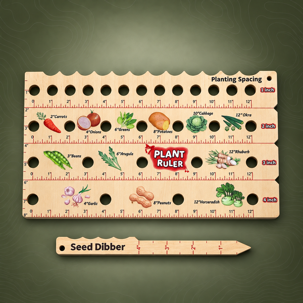 Wooden Seed Spacing Plant Ruler, Square Foot Gardening