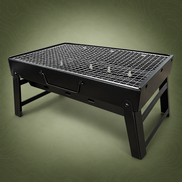 Foldable Charcoal BBQ Grill, Cold Rolled Steel, Small or Large
