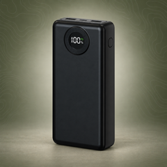 Laser 20000mAh Power Bank, 20W USB-C PD, LED Display, Black