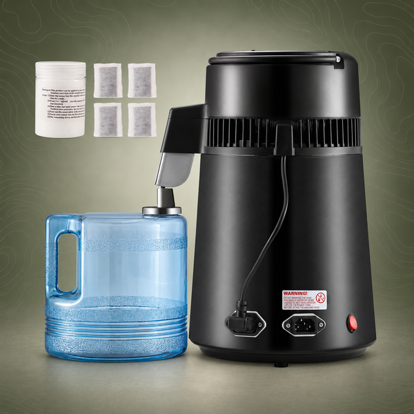 4L Water Distiller, 750W, Stainless Steel Interior, Black