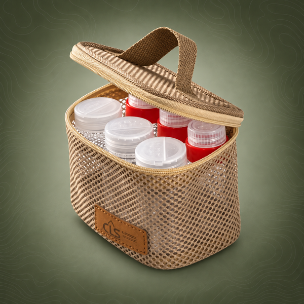 6-Piece Mini Seasoning Bottle Set with Carry Bag, Khaki