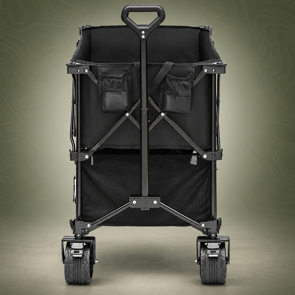Foldable Double-Decker Wagon, 2-Tier Collapsible Cart, All-Terrain Wheels