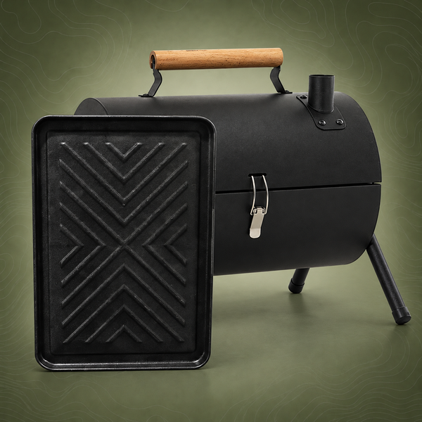 Grillz Portable Charcoal BBQ Grill and Smoker, Black