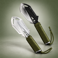 PrepPro Multi-Tool Survival Shovel – Compact Edition on subtle topography background