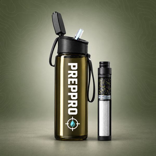 Tritan Survival Filter Bottle with Compass | PrepPro