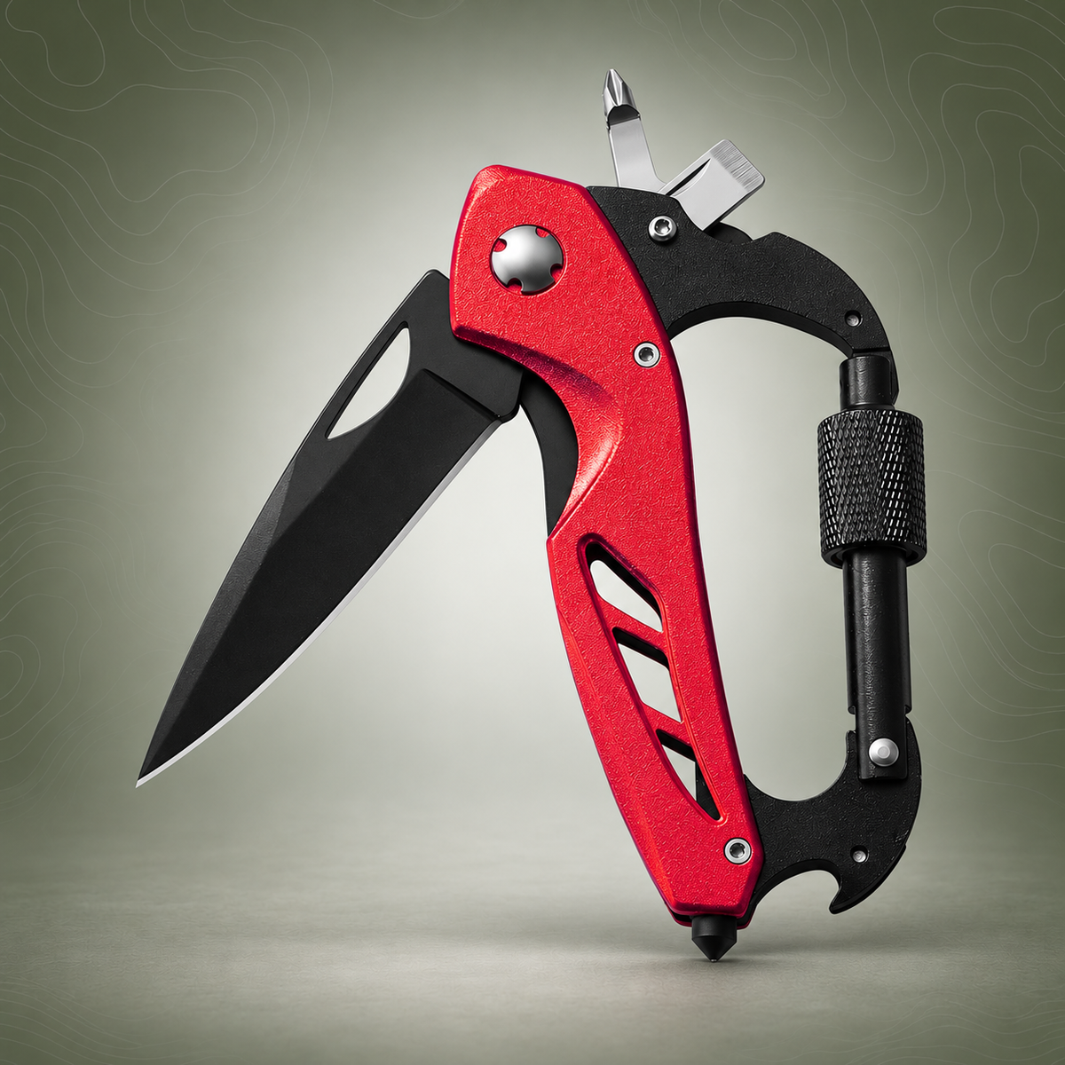 6-in‑1 Locking Carabiner Knife