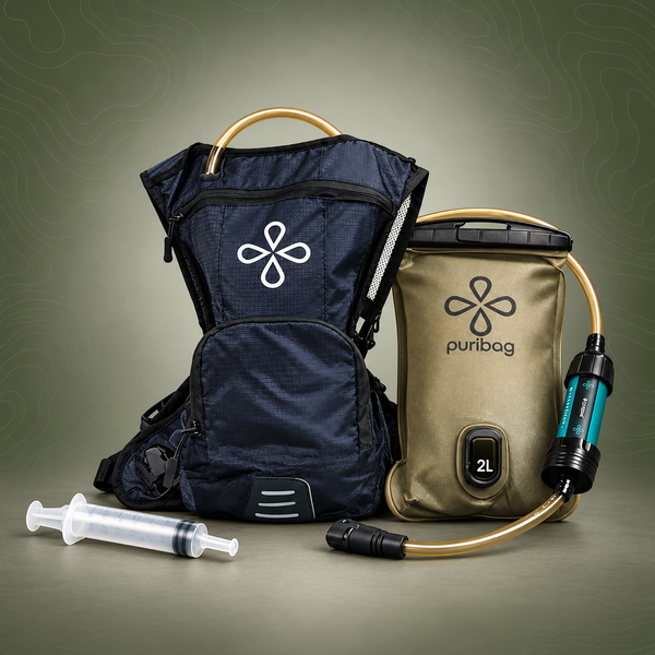 Puribag Adventure Pack Hydration Backpack with 2L Water Bladder & Filter Kit