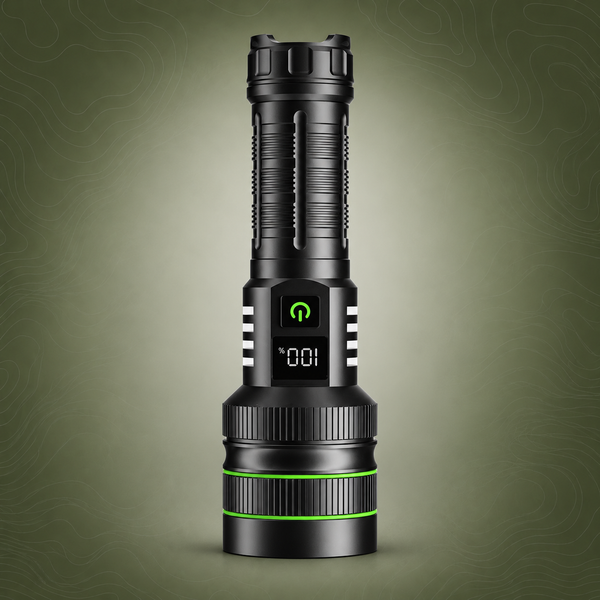 CRESTONE Super Bright Rechargeable LED Flashlight - Long Range Tactical Torch