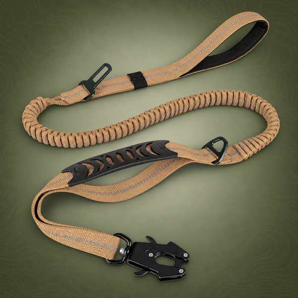 Tactical Dog Leash Heavy Duty, 1.2–1.8 m Shock Absorbing Bungee Lead