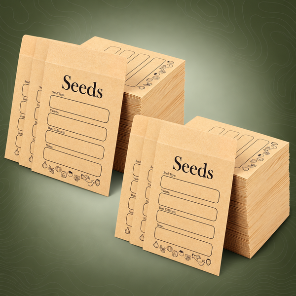 156 Pack Kraft Seed Storage Envelopes - Self-Sealing Seed Saving Packets