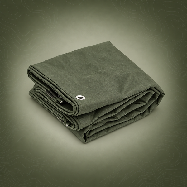Heavy Duty Army Green Canvas Tarp 2m x 3m - 400GSM Waterproof Cover