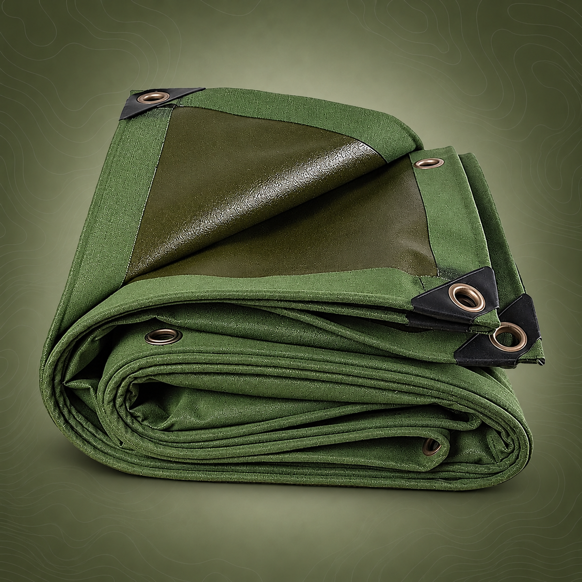 Heavy Duty Waterproof Canvas Tarp 3m x 4m - Army Green