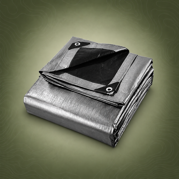Instahut Heavy Duty Poly Tarp 6m x 9m - Silver/Black