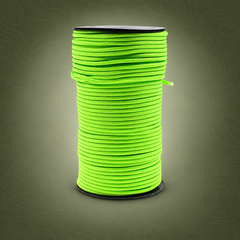 100m Outdoor Paracord Survival Rope - Green on subtle topographic background