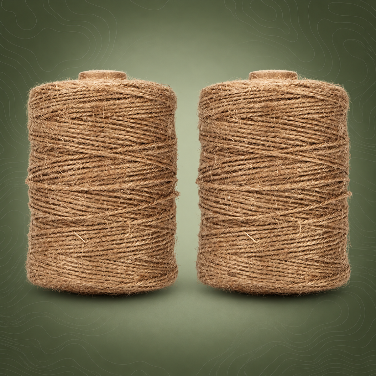 Natural Jute Twine - 2 x 152m Rolls (304m Total) on subtle topographic background