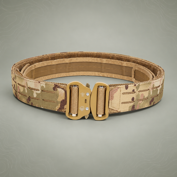 Dual Layer Quick Release Tactical Belt - Attachment System, Alloy Cobra Buckle, Adjustable Nylon(Camouflage)