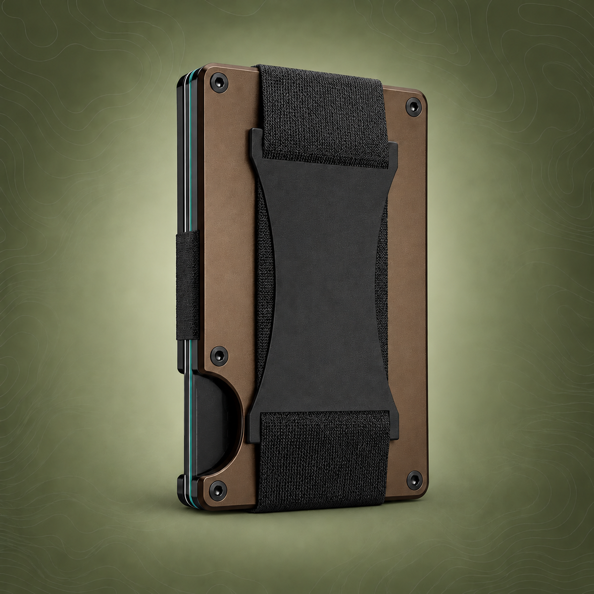 Coffee color Slim RFID Blocking Aluminum Card Holder