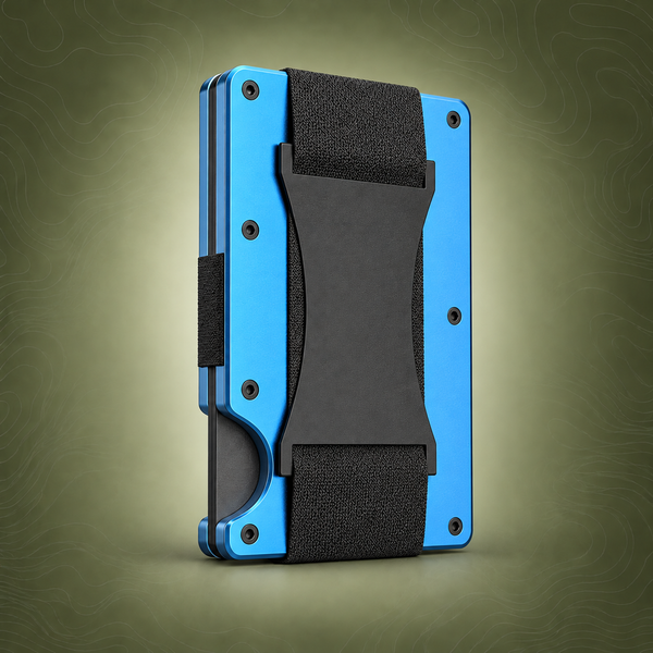Blue Slim RFID Blocking Aluminum Card Holder