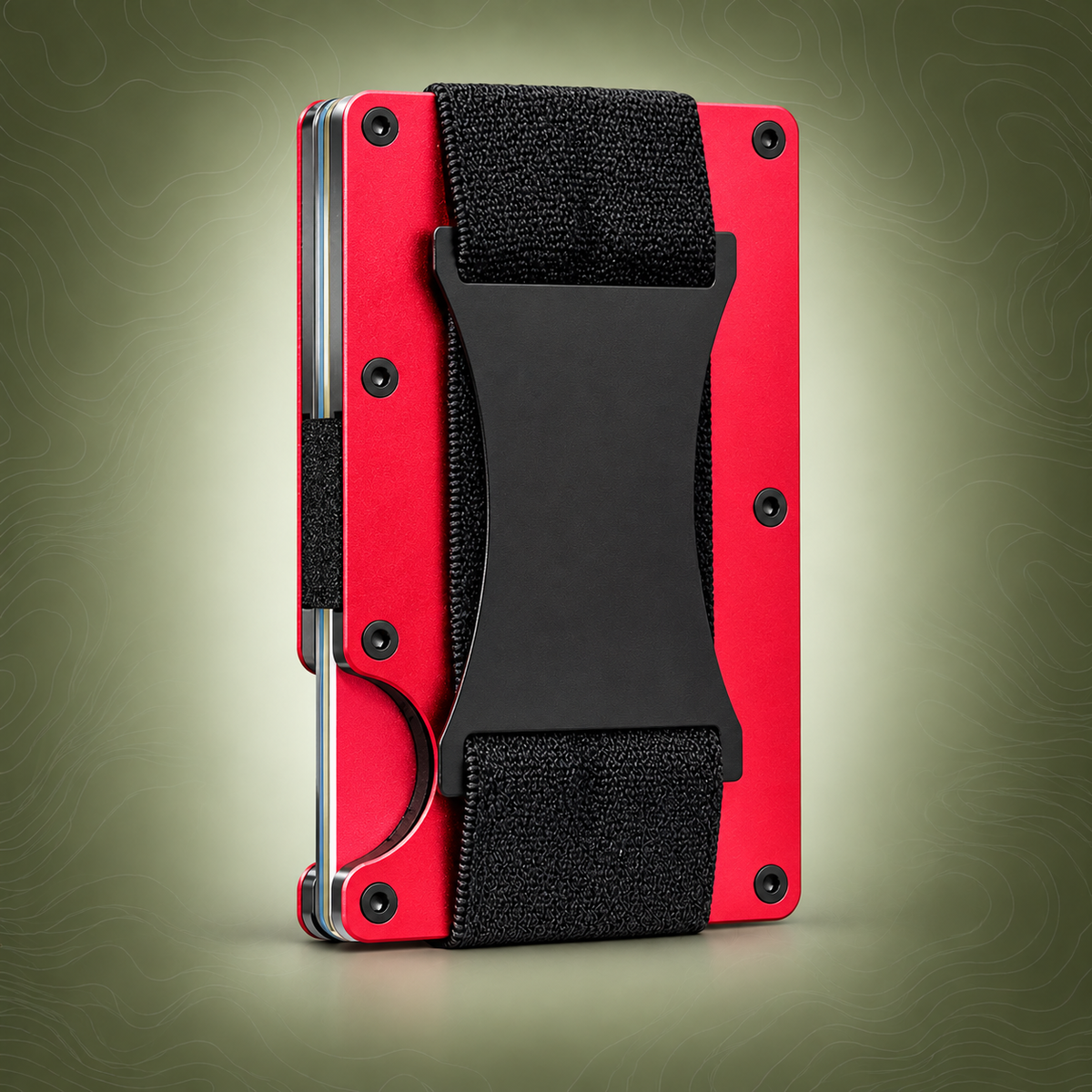 Red Slim RFID Blocking Aluminum Card Holder