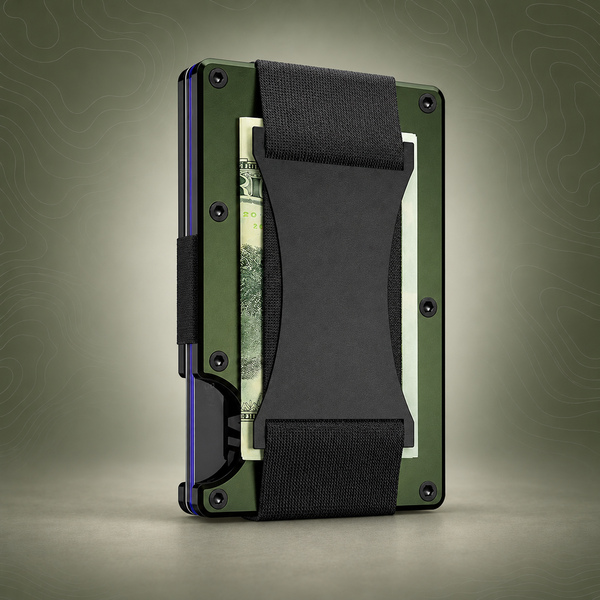 Army green Slim RFID Blocking Aluminum Card Holder