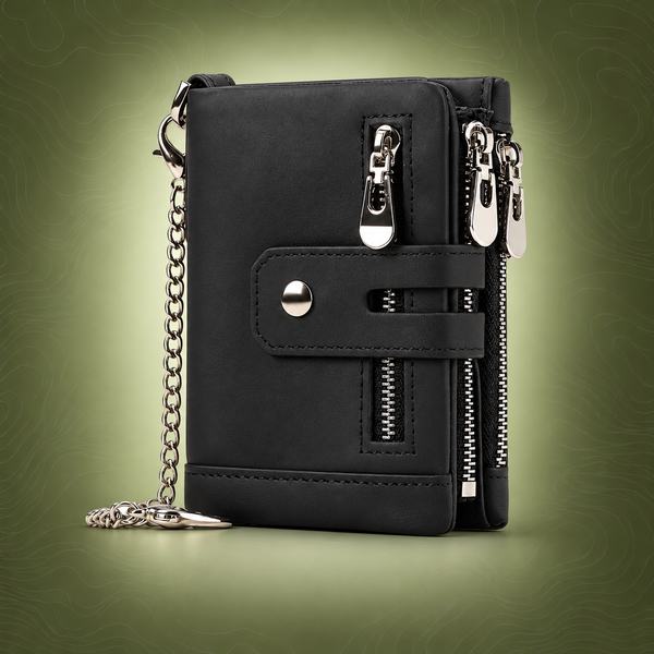 Black Genuine Leather RFID Blocking Wallet