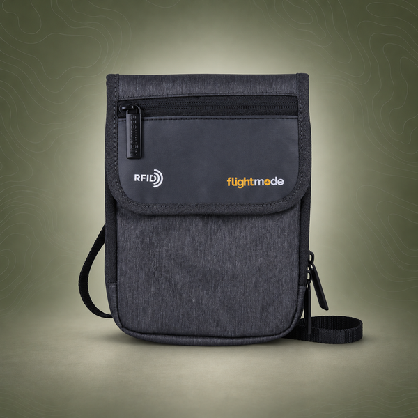 Flightmode RFID Neck Pouch - Charcoal