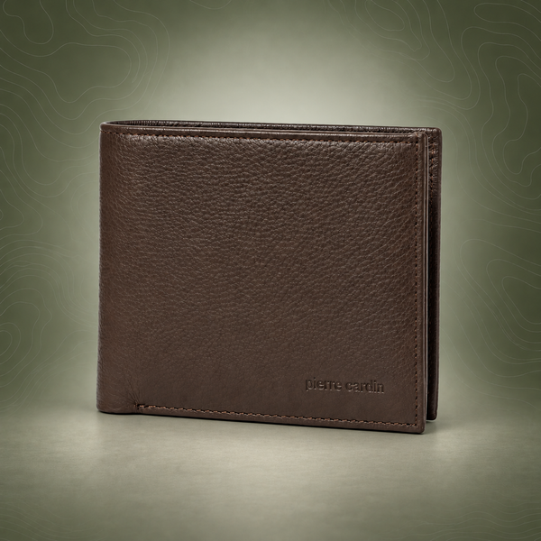 Pierre Cardin Leather Tri Fold Wallet with RFID Protection - Brown