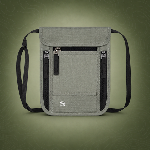 Grey RFID Neck Passport Holder