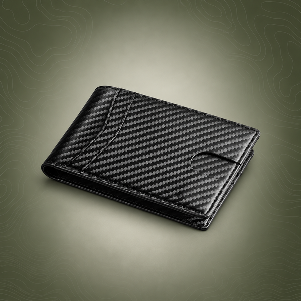 Carbon Fiber RFID Blocking Trifold Wallet - Slim Men's Secure Everyday Carry Wallet