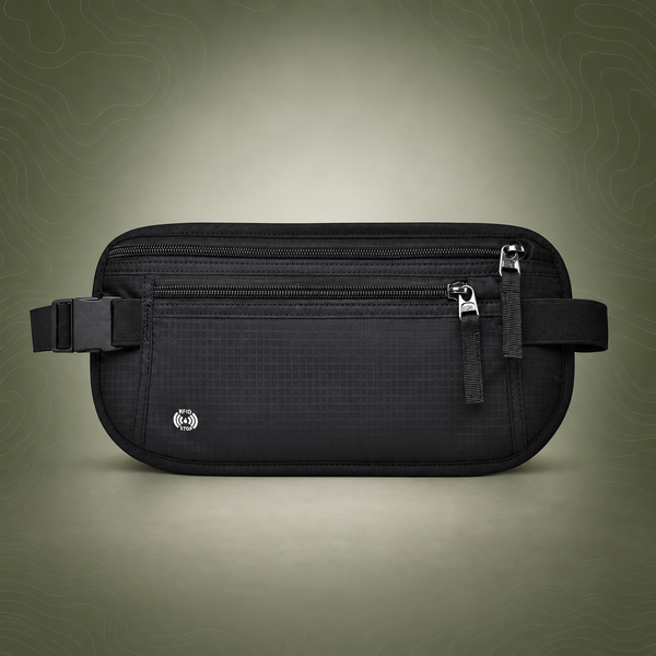 Black RFID Blocking Slim Anti-Theft Fanny Pack
