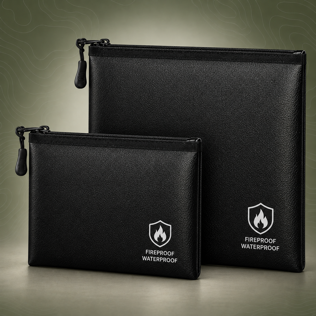 Fireproof & Waterproof Document Bag Set - Dual Size Emergency Document Protection