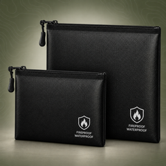 Fireproof & Waterproof Document Bag Set - Dual Size Emergency Document Protection