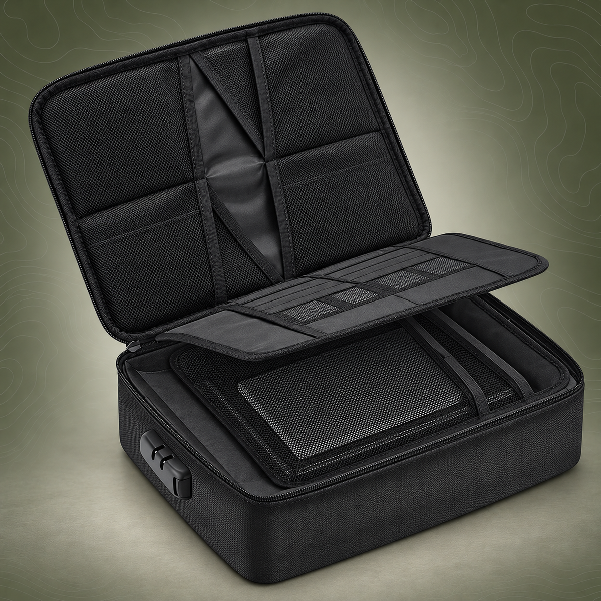 Fireproof & Waterproof Document Organizer Case with Combination Lock