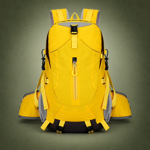 Yellow Lightweight 30L Hiking Backpack - Water-Resistant