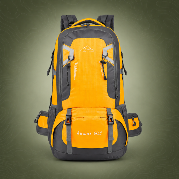 60L Waterproof Outdoor Hiking Backpack Camping Outdoor Trekking Bag(Yellow)