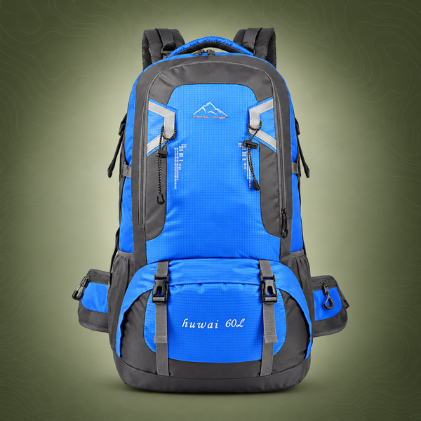 60L Waterproof Outdoor Hiking Backpack Camping Outdoor Trekking Bag(Blue)