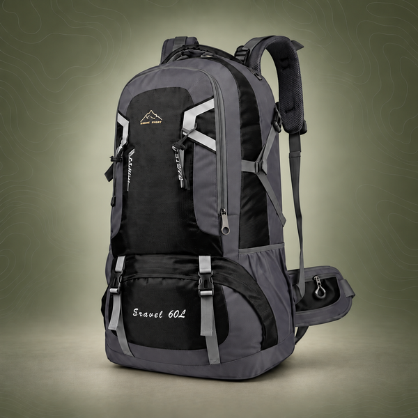 60L Waterproof Outdoor Hiking Backpack Camping Outdoor Trekking Bag(Black)