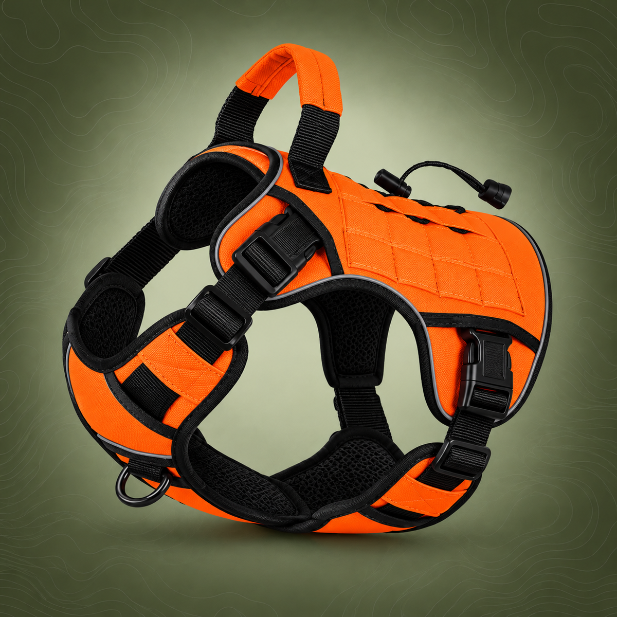 Dog Harness Large Dog No Pull Reflective Adjustable Pet Vest with Handle - Orange L