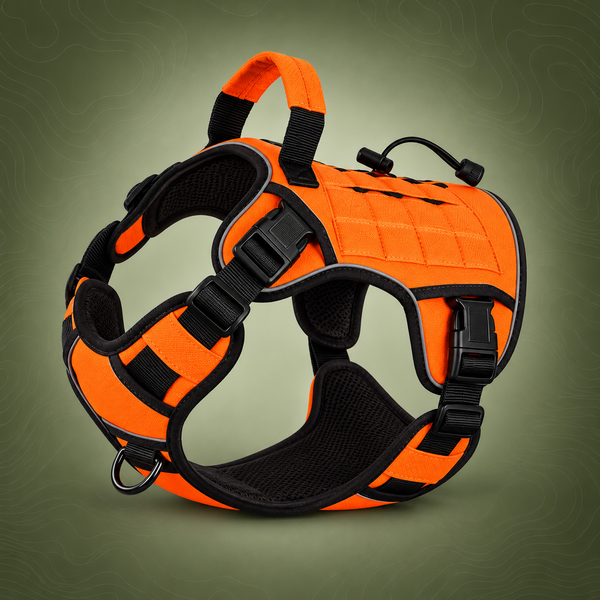 Dog Harness Large Dog No Pull Reflective Adjustable Pet Vest with Handle - Orange M