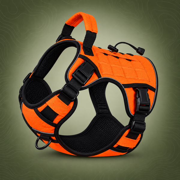 Dog Harness Large Dog No Pull Reflective Adjustable Pet Vest with Handle - Orange S