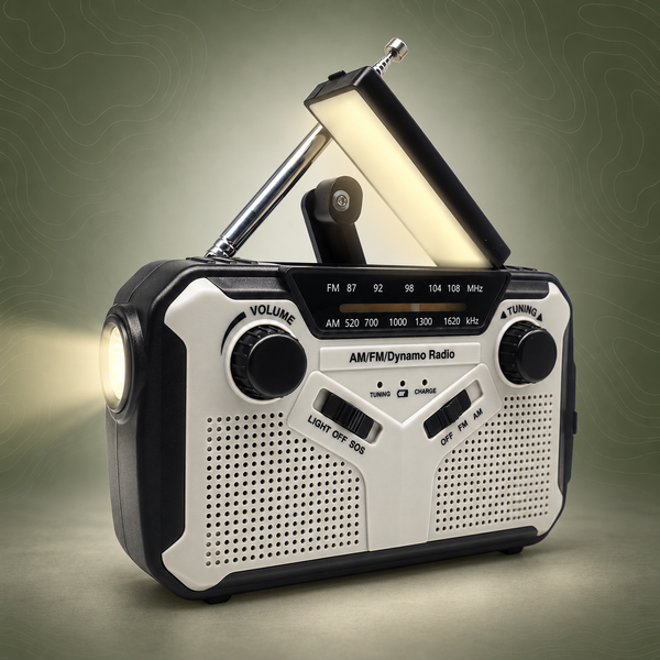 5-in-1 Emergency Hand Crank Radio – Solar Charging, Power Bank, Flashlight & SOS Alarm