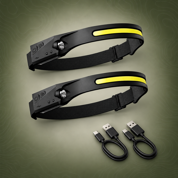 COB LED Headlamp, 2 Pack, 230° Wide Beam
