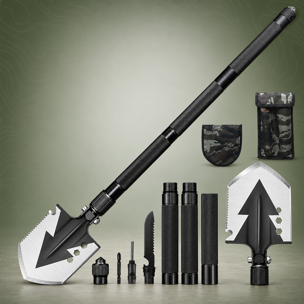 Multifunctional Military Folding Shovel, Black, 112cm