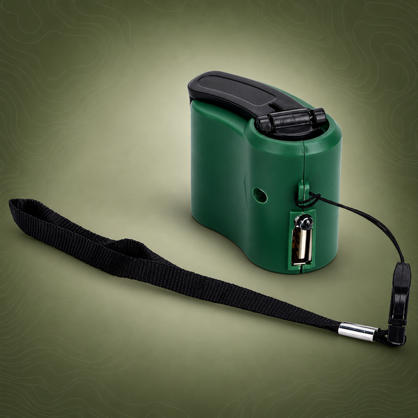 USB Hand Crank Phone Charger, Green