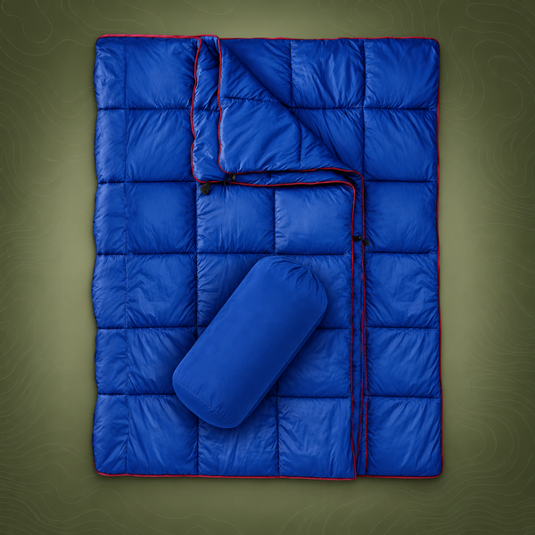 Wearable Camping Blanket, Down Cotton, Blue