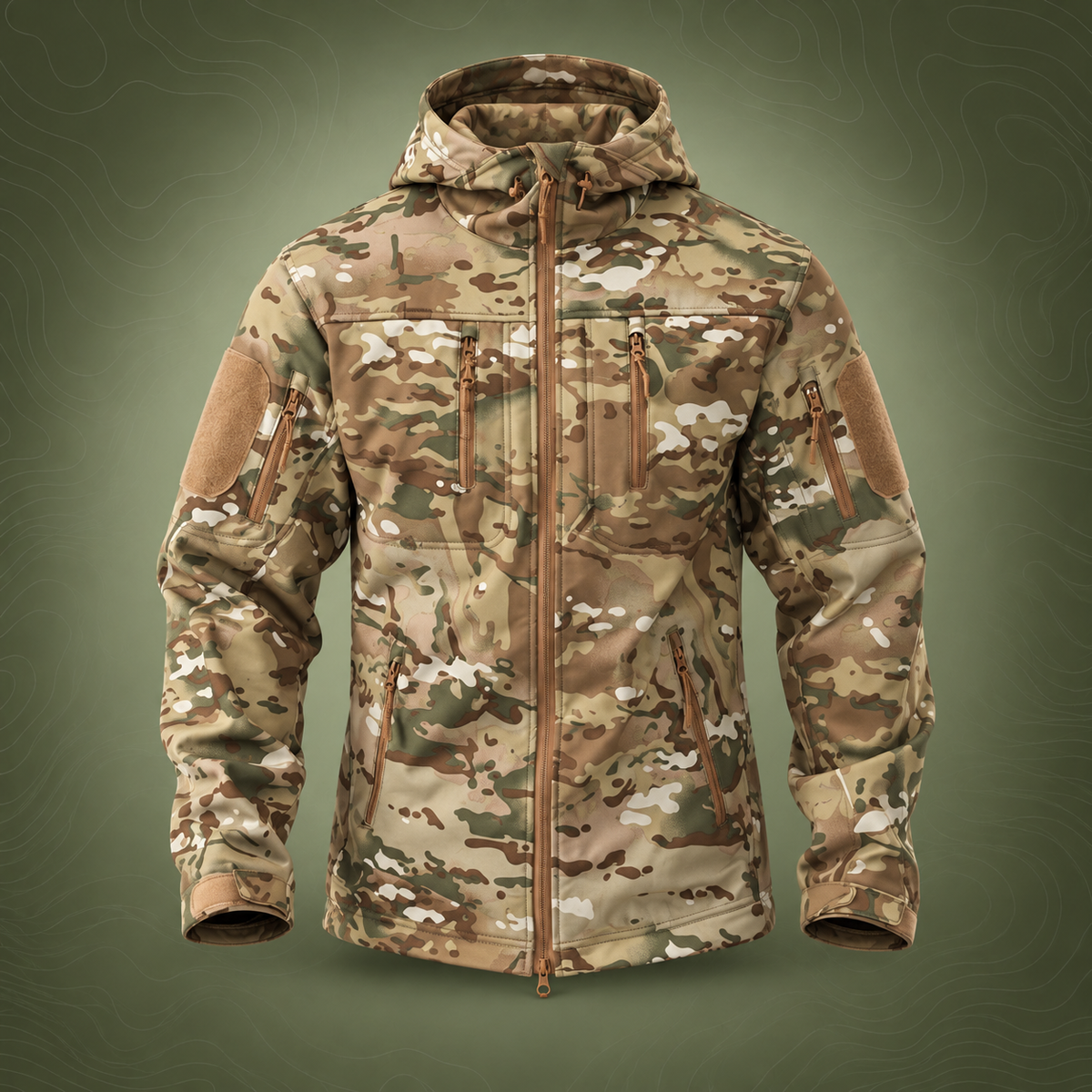 ESDY Men's Soft Shell Windproof Jacket, Camouflage - Small