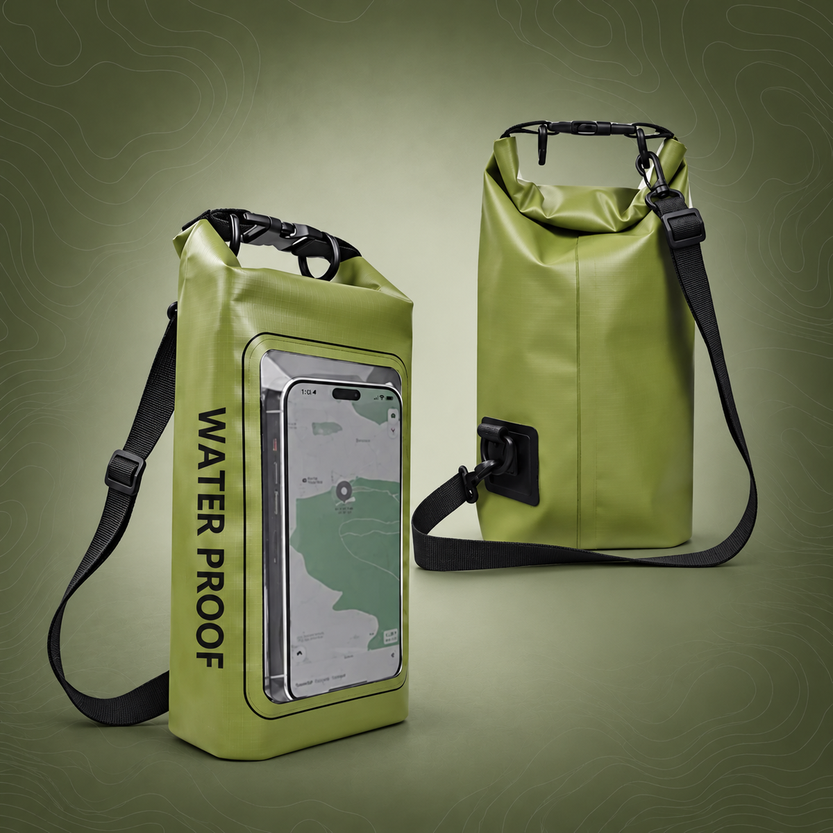 IPX6 Waterproof Crossbody Phone Bag, Green