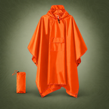 3-in-1 Waterproof Rain Poncho & Emergency Shelter, Orange