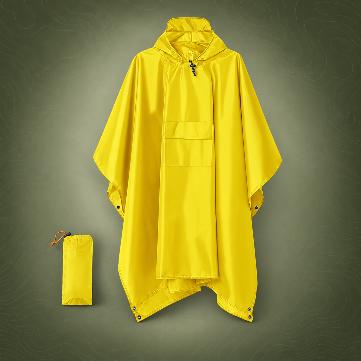 3-in-1 Waterproof Rain Poncho & Emergency Shelter, Yellow