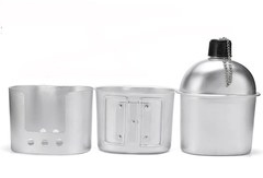 PrepPro 4-Piece Aluminum Canteen Cook Set – 1L Canteen + 600ml Cup + Wood Stove + Carry Bag - PrepPro Australia